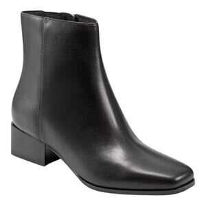 Easy Spirit Women's Sidney eFlex Leather Square Toe Booties Black Size 9 1/2 W